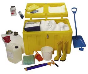 Chemical spill cleaning equipment image